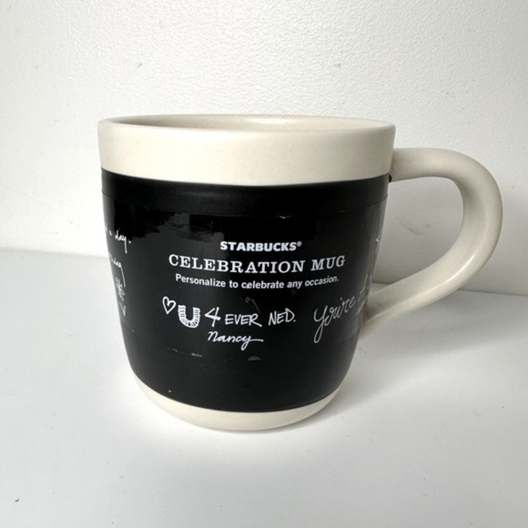 Starbucks 2009 Celebration Mug Chalkboard 18oz Ceramic Coffee Tea Cup Mug No Pen - Picture 1 of 8